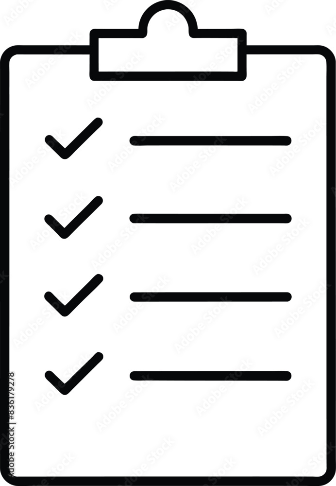 Checklist vector icon isolated on white background Checklist vector icon isolated on white background