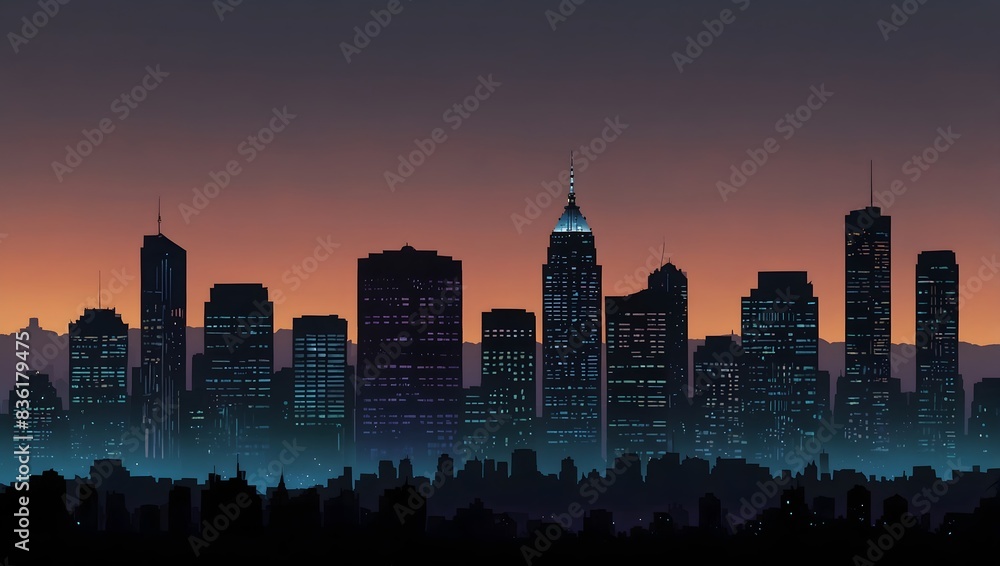 beauty of a city skyline against a gradient background at twilight ai_generated beauty of a city skyline against a gradient background at twilight ai_generated
