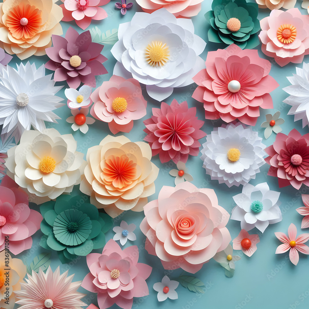 Delicate Designs: Pastel Paper Flower Artistry Delicate Designs: Pastel Paper Flower Artistry