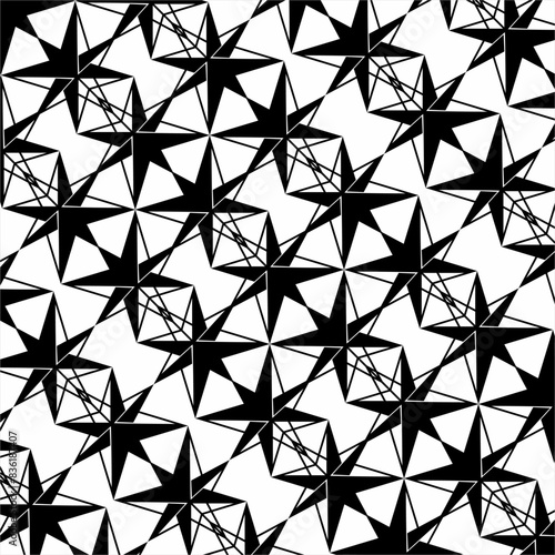 Abstract stars seamless design pattern. Used for design surfaces, fabrics, textiles.