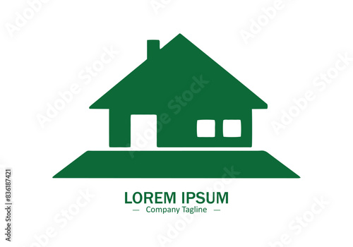 Home Logo Design icon vector silhouette isolated green logo