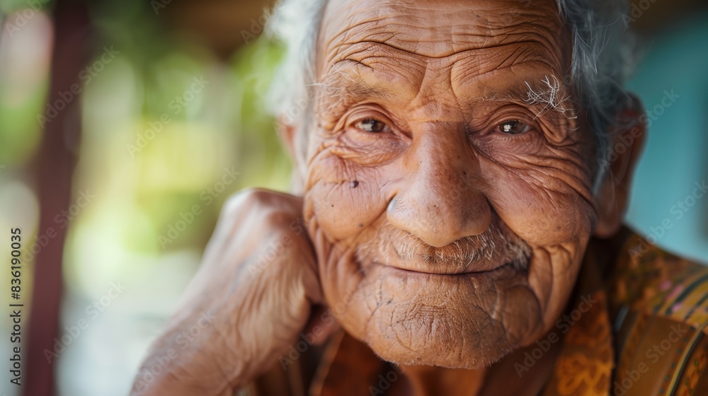 an old man with wrinkles and a smile on his face an old man with wrinkles and a smile on his face