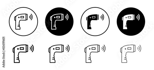 Contactless infrared thermometer icon vector set collection for web