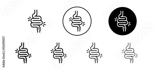 Gut constipation icon vector set collection for web