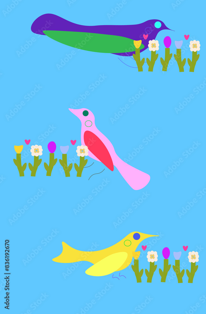 Obraz premium birds on a branch