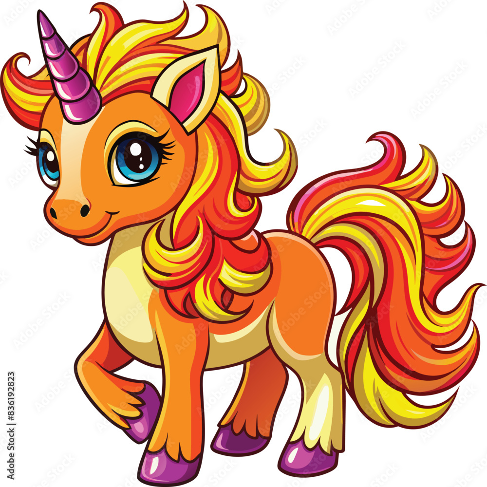 Adorable Unicorn Vector Illustration Adorable Unicorn Vector Illustration