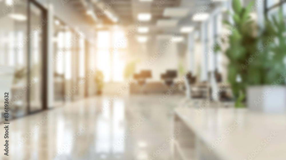 Blurred office background. Bright and spacious blurred office interior, ideal for background use. Blurred office background. Bright and spacious blurred office interior, ideal for background use.