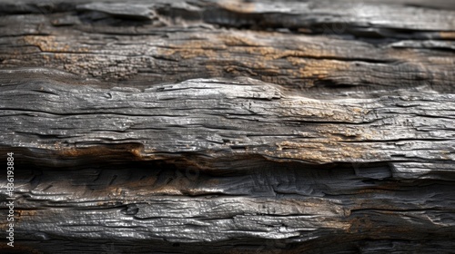 Background texture of rough and hollow logs