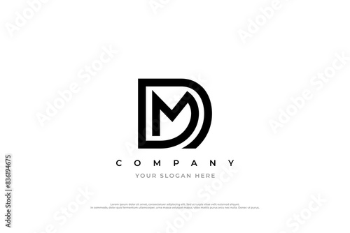 Initial Letter DM or MD Logo Design