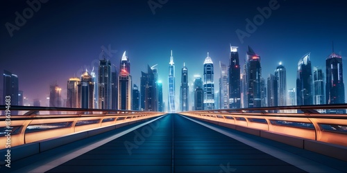 Vibrant nighttime cityscape in Dubai UAE with modern architecture and luxury travel. Concept Night Photography  Dubai Cityscape  Modern Architecture  Luxury Travel  Vibrant Colors