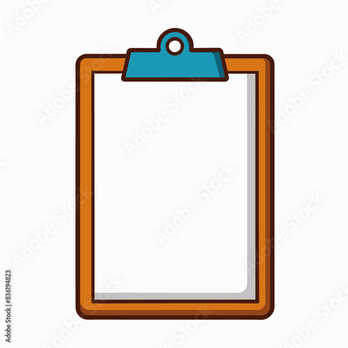 Clipboard with blank paper sheet on white background 