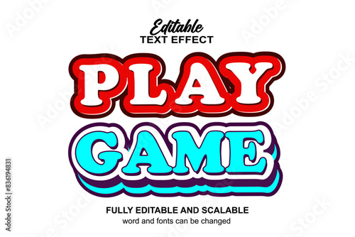 PLAY GAME EDITABLE TEXT EFFECT VECTOR FILE 