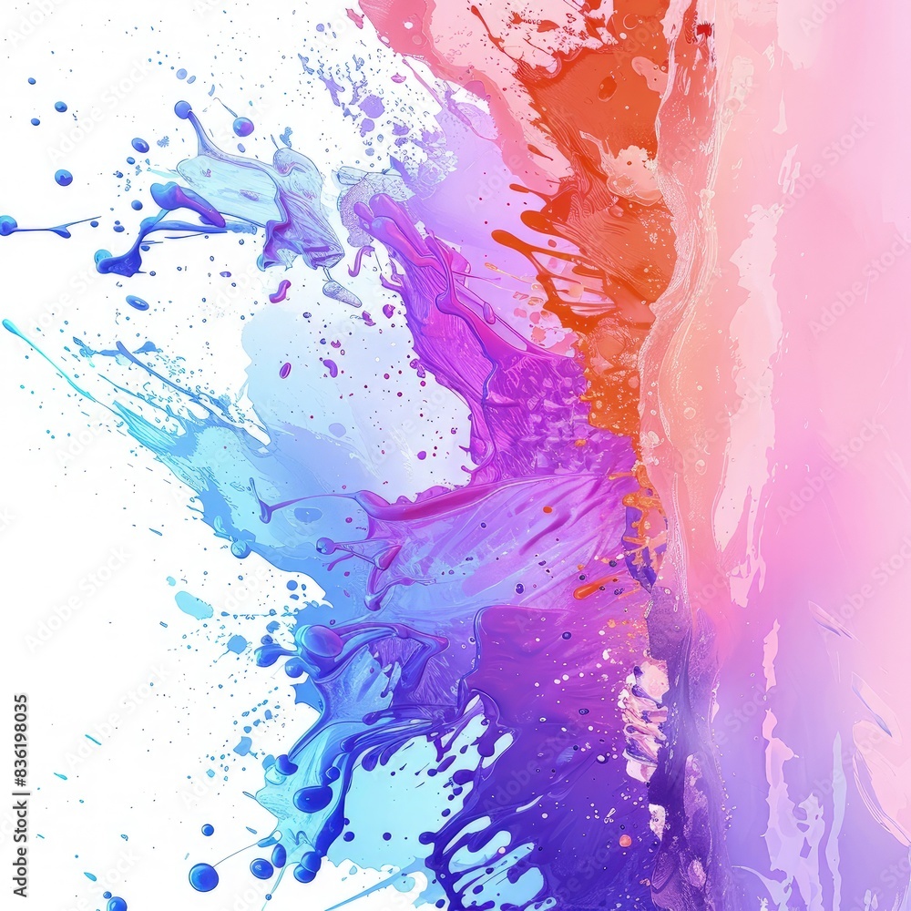 Fototapeta premium A colorful splash of paint with a splash of pink and blue