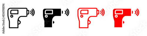 Contactless infrared thermometer icon logo set vector