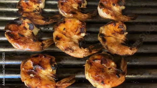 Delicious shrimp on the grill