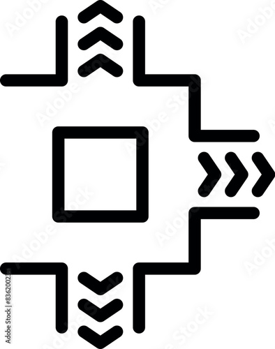 Digital transformation concept icon with vector integration innovation symbol in black and white for digitalization modernization business strategy concept