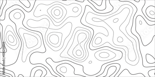 Modern Abstract Topographic map background with wave lines. White curved lines light spots horizontal lines. Paper texture Imitation of a geographical map shade. 