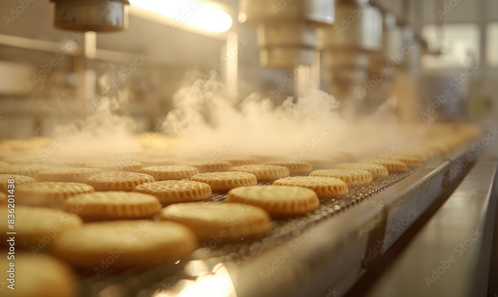 cookies production line in a factory