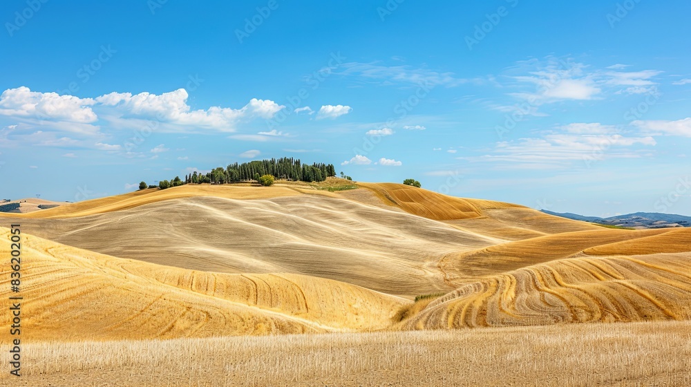 Obraz premium Crete senesi characteristic landscape in province of Siena (Tuscany, Italy) at summer