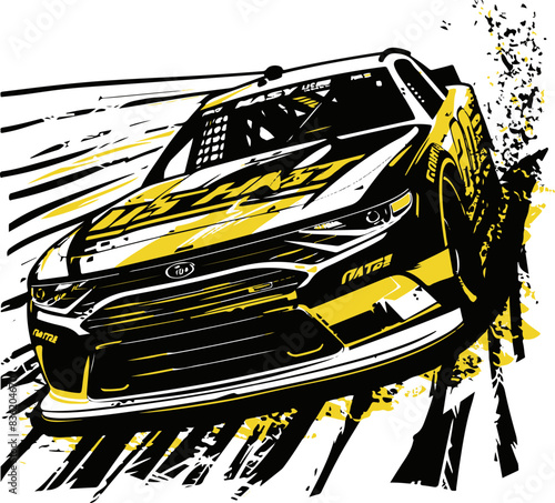 Dynamic Racing Car in Action - Speed and Power Illustrated