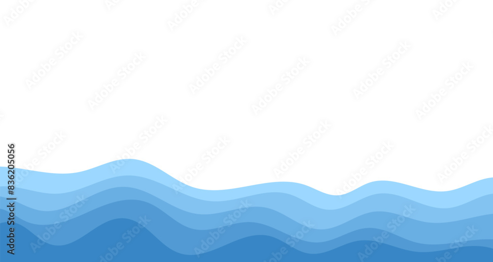 Fototapeta premium Background vector illustration of blue ocean wave layers