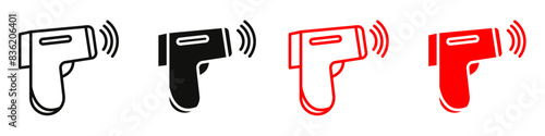 Contactless infrared thermometer icon mark in filled style