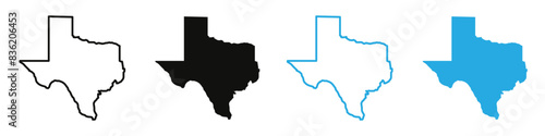 Texas map icon mark in filled style