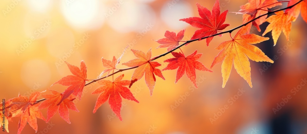 Indian summer landscape with vibrant blurred autumn leaves provides a picturesque scene with ample copy space image. Indian summer landscape with vibrant blurred autumn leaves provides a picturesque scene with ample copy space image.