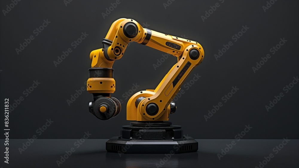 A robotic arm used in small companies was put together by engineers, who then tested its operation. A robotic arm used in small companies was put together by engineers, who then tested its operation.
