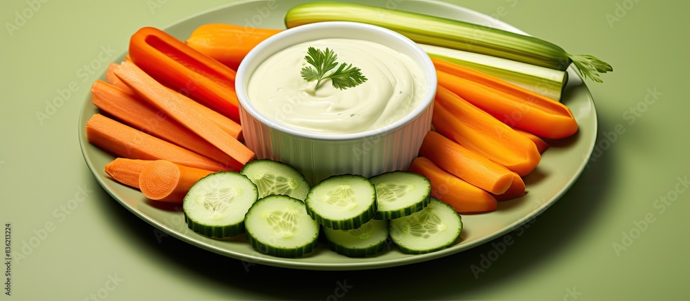 A white background showcases a variety of healthy snacks like mixed vegetables and yogurt in a horizontal composition, ideal for a copy space image. A white background showcases a variety of healthy snacks like mixed vegetables and yogurt in a horizontal composition, ideal for a copy space image.
