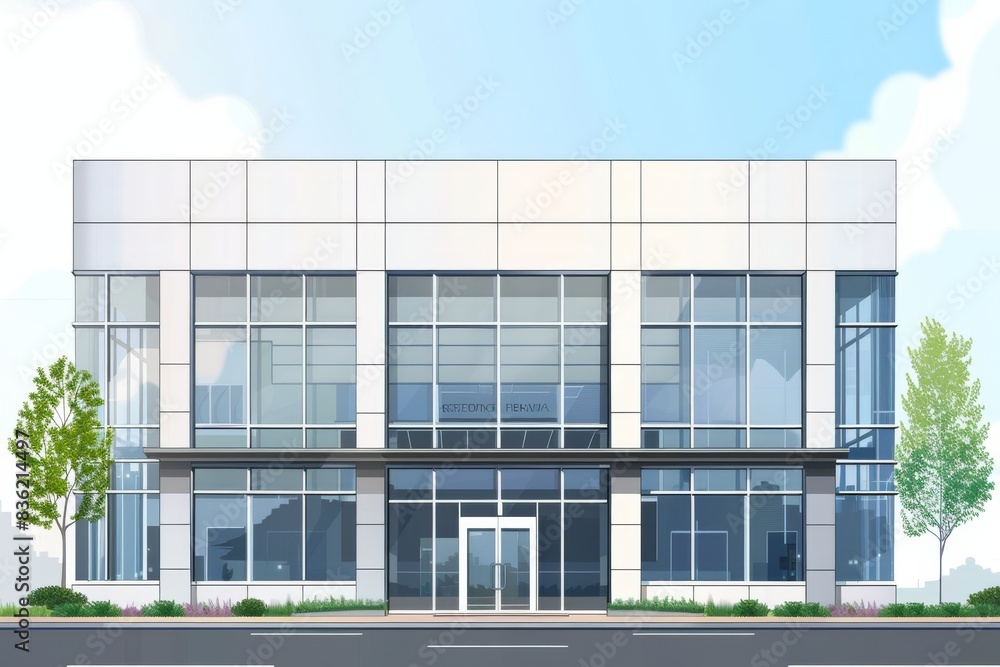 A Modern Architectural Facade Basking in the Sunshine A Modern Architectural Facade Basking in the Sunshine
