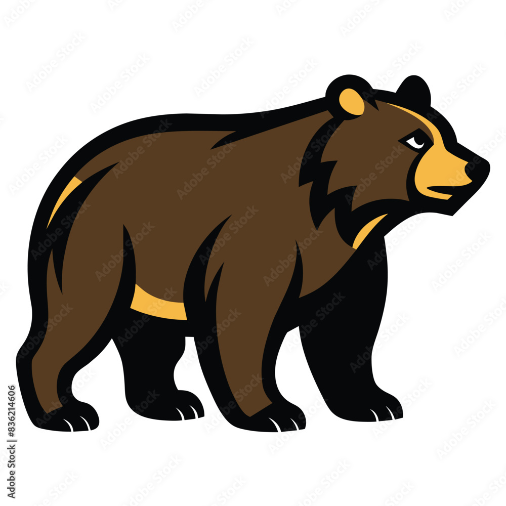 Solid color Cave Bear animal vector design
