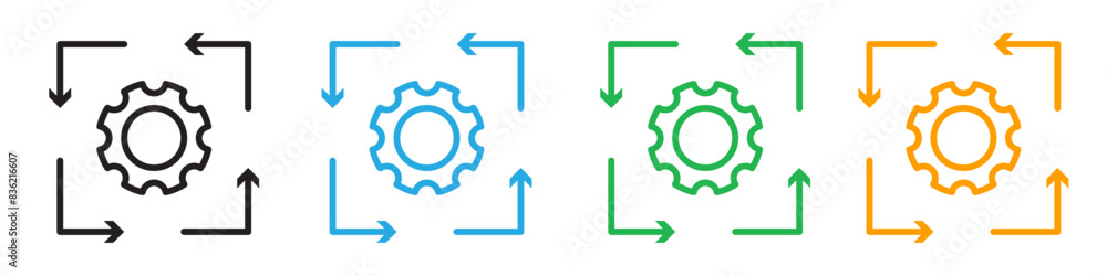 Workflow process icon line art vector Workflow process icon line art vector