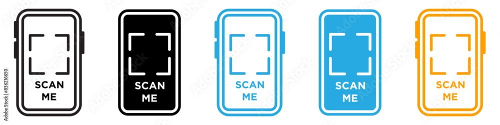 Scan me icon line art vector Scan me icon line art vector