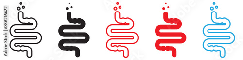 Gut constipation icon line art vector