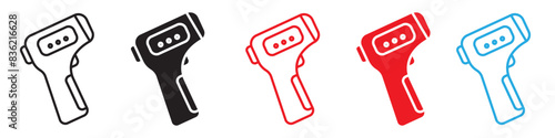 Contactless infrared thermometer icon line art vector