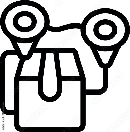 Simplified black and white vector icon of a mechanical engineering concept with gears and machine elements