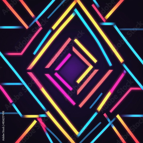 abstract background with geometric neon lines