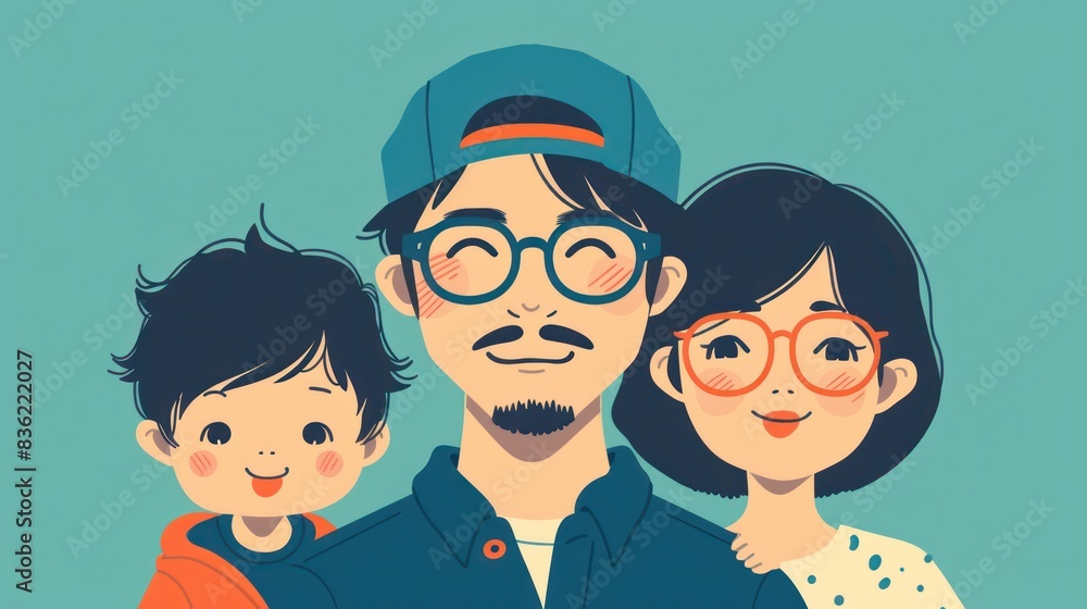 Illustrations people happy family Illustrations people happy family