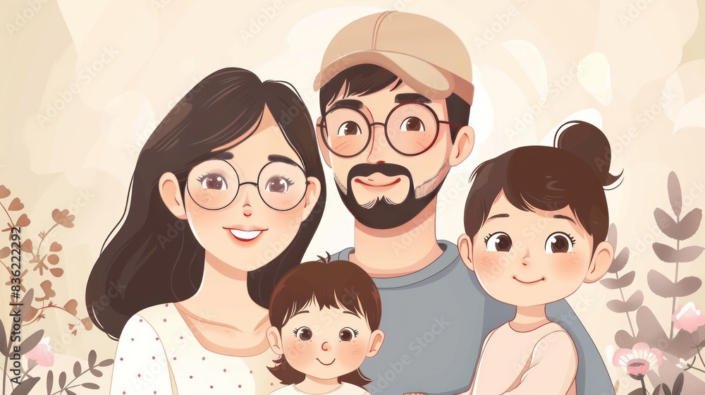 Illustrations people happy family Illustrations people happy family