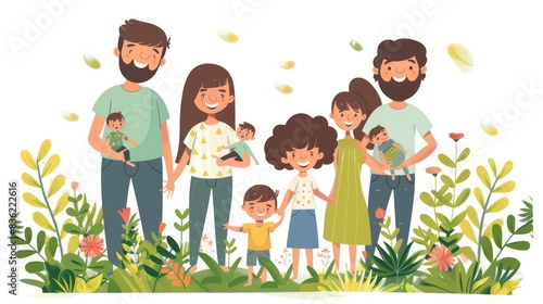 Illustrations people happy family
