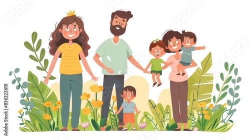 Illustrations people happy family