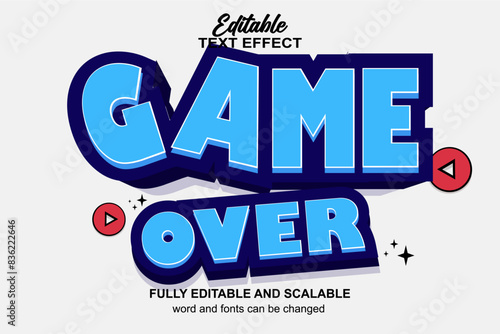 GAME OVER 3D EDITABLE TEXT EFFECT VECTOR FILE