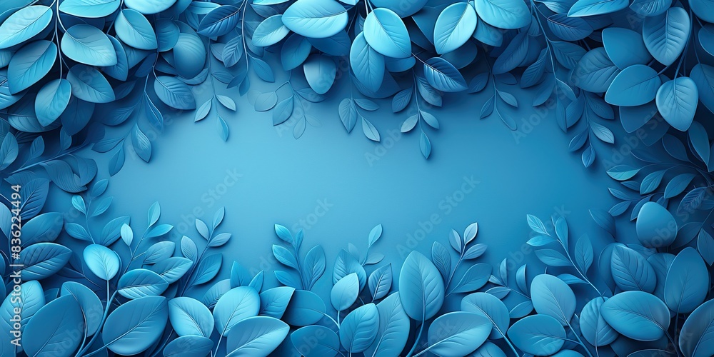 Rectangle frame on metallic leaf pattern background Rectangle frame on metallic leaf pattern background