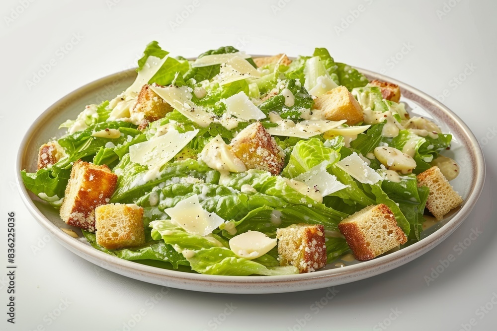 Tasty Caesar Salad with Golden Croutons and Creamy Garlic Dressing Tasty Caesar Salad with Golden Croutons and Creamy Garlic Dressing