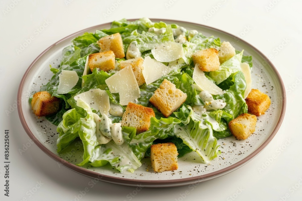 Tasty Caesar Salad with Crunchy Garlic Parmesan Croutons and Creamy Dressing Tasty Caesar Salad with Crunchy Garlic Parmesan Croutons and Creamy Dressing