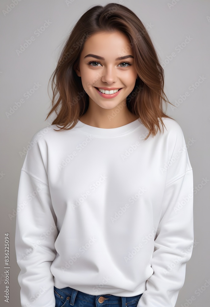 beautiful women in white sweatshirt mockup beautiful women in white sweatshirt mockup