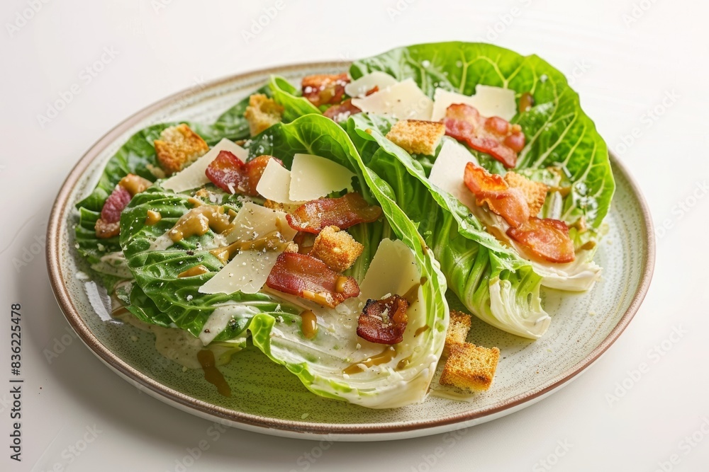 Tasty Caesar Salad with Crunchy Garlic Parmesan Croutons and Creamy Dressing Tasty Caesar Salad with Crunchy Garlic Parmesan Croutons and Creamy Dressing