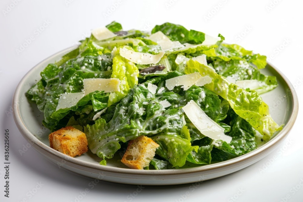 Freshly Made Caesar Salad with Crunchy Garlic Croutons and Parmesan Freshly Made Caesar Salad with Crunchy Garlic Croutons and Parmesan