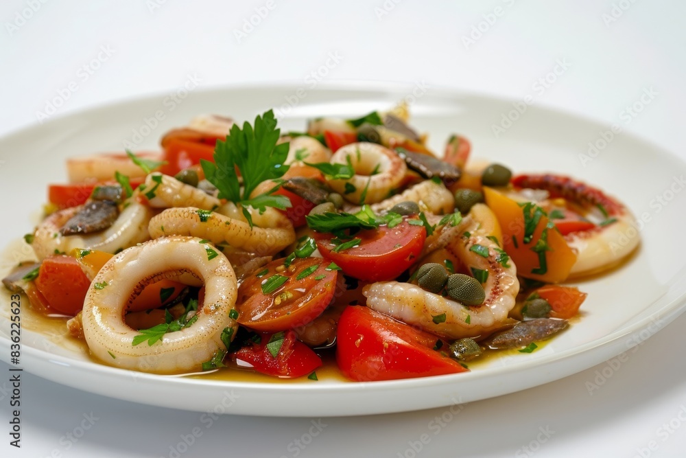 Tender Calamari and Tomato Saute with Fresh Parsley Tender Calamari and Tomato Saute with Fresh Parsley